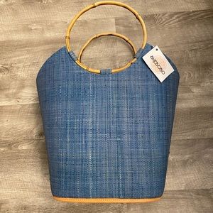 SheBoBo Carmen Straw Bucket Bag NWT